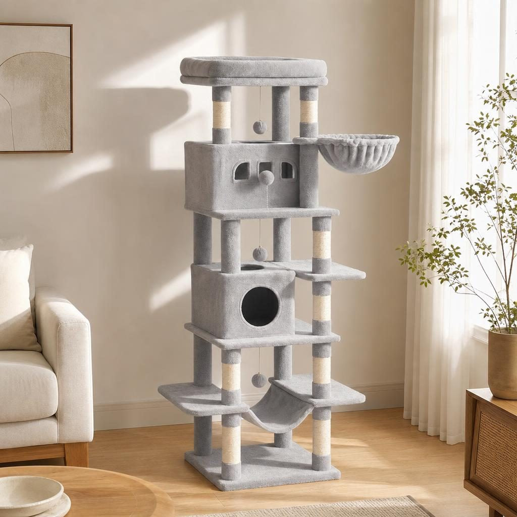 Arbre à chat Célestine installé dans un salon clair