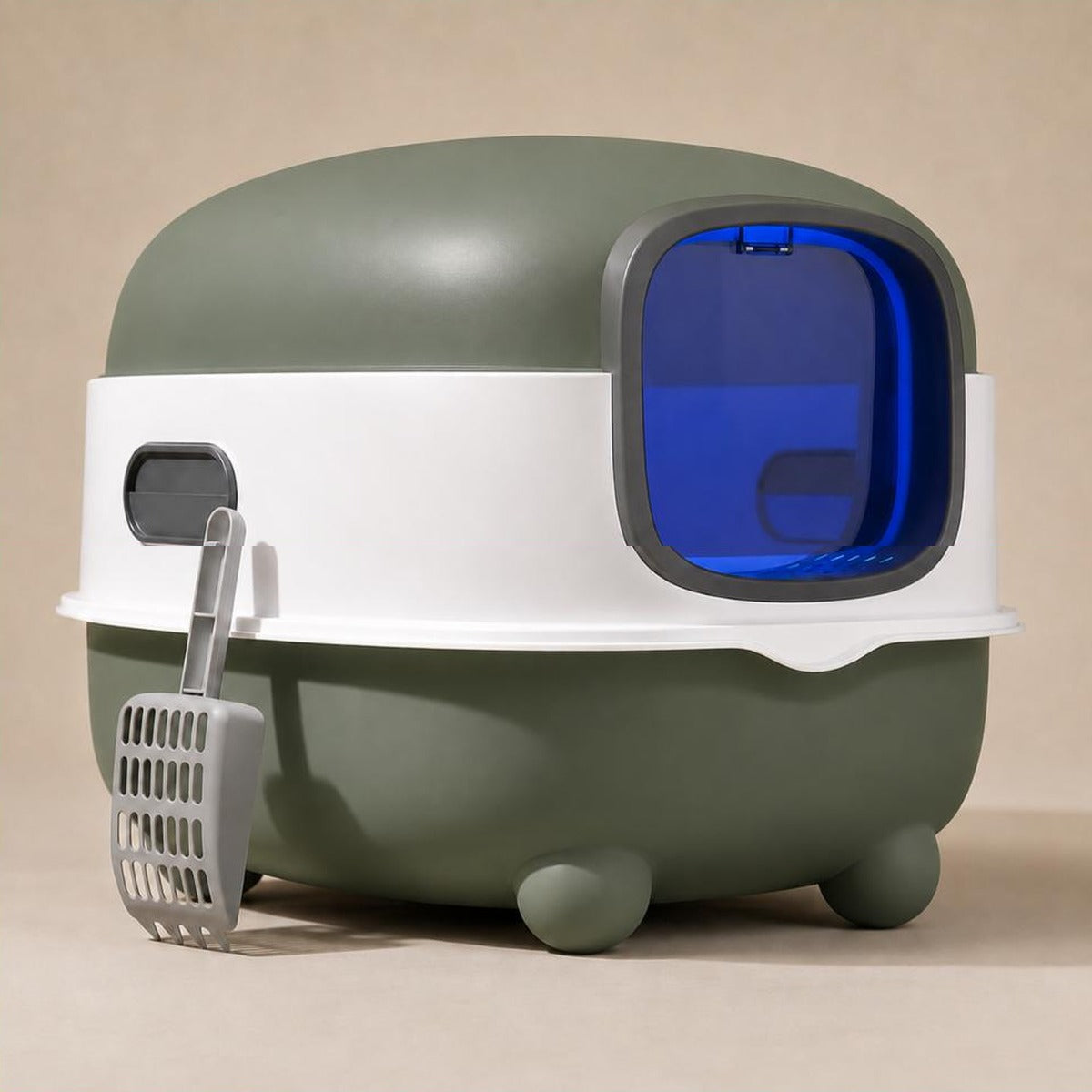 Maison de toilette fermée Juliette coloris vert sauge, vue trois quarts