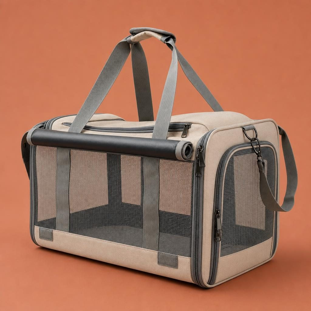 Grand sac de transport souple Joséphine, beige sable
