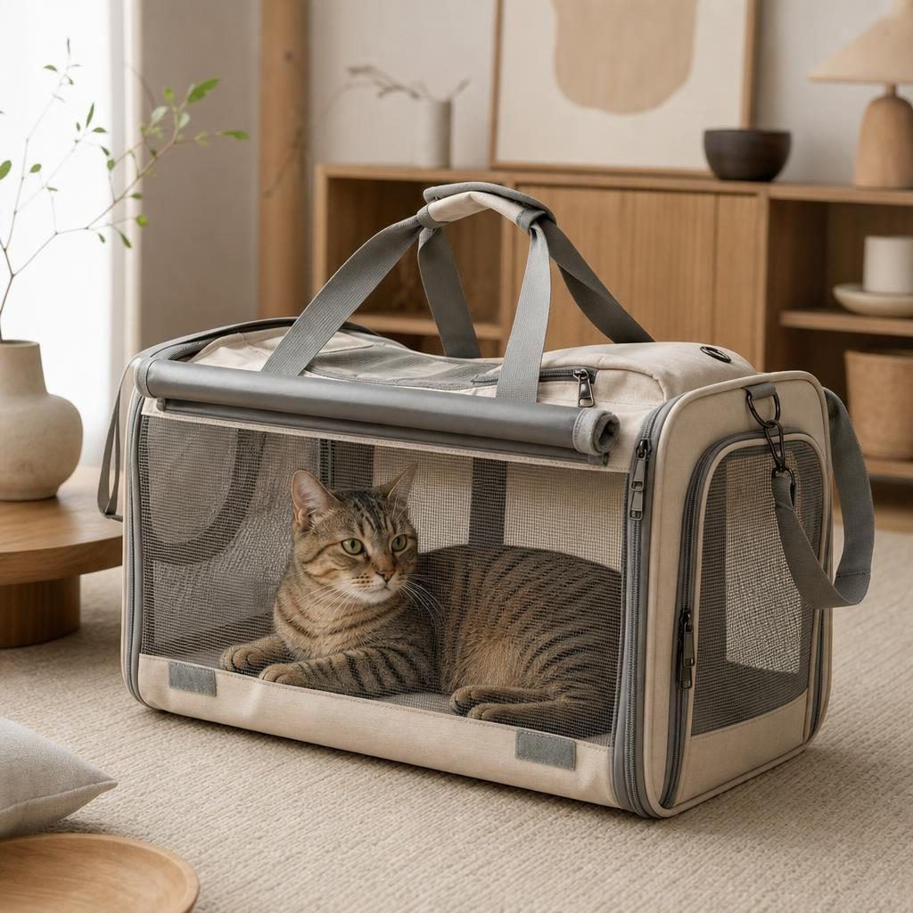 Grand chat couché dans le sac Joséphine