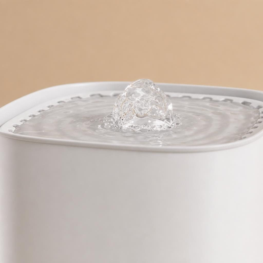 Gros plan sur le jaillissement d'eau central